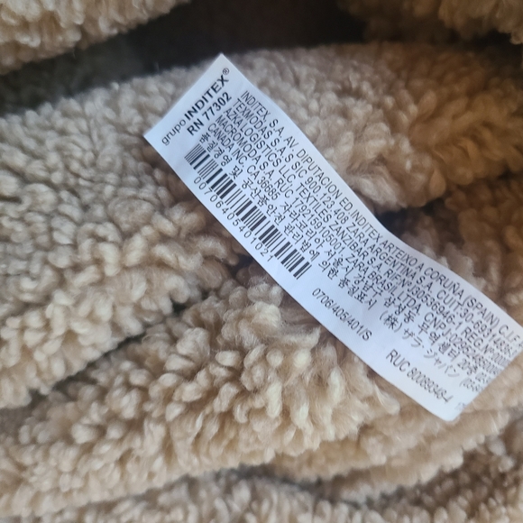 ZARA Navy Blue Jacket with Sherpa Collar Women's Size S - Picture 10 of 10